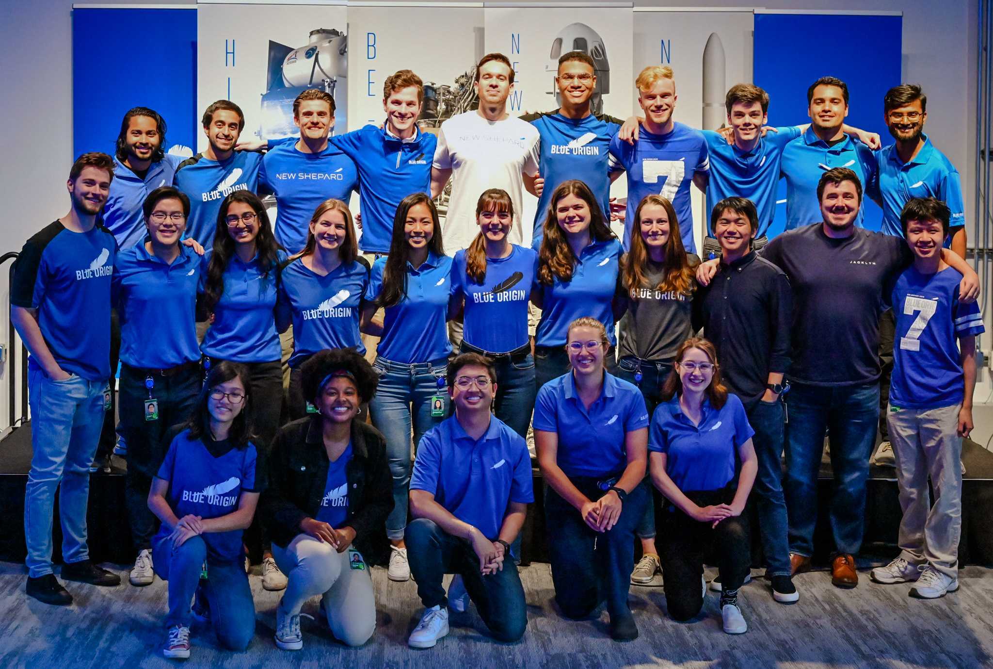 ARCS Scholar Samuel Buckner (second from right, second row) stands with fellow Blue Origin interns ARCS Scholar Samuel Buckner (second from right, second row) stands with fellow Blue Origin interns